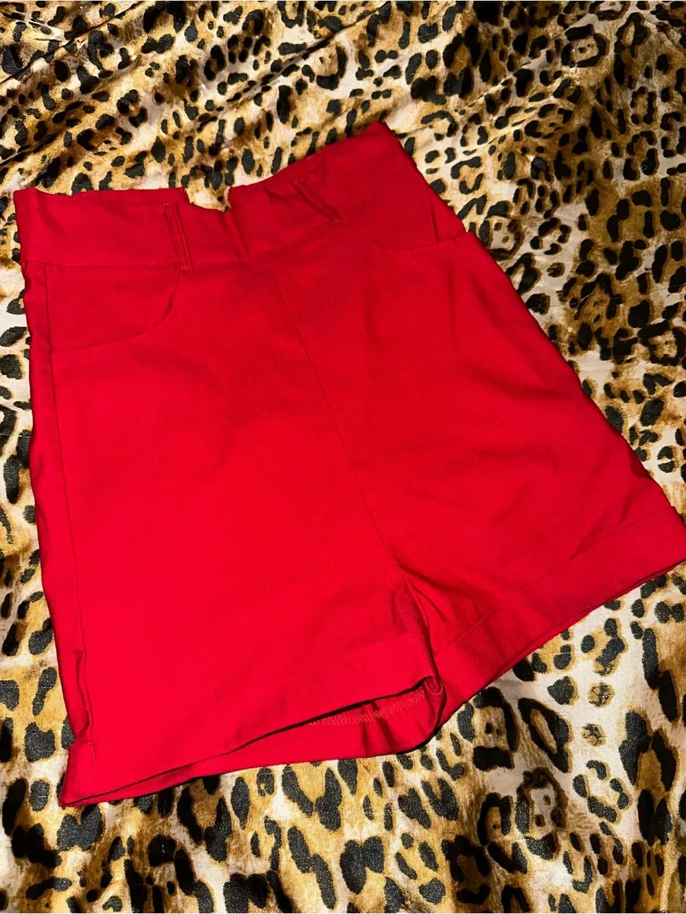 High-Rise Red Women’s Shorts — Sleek Everyday Style